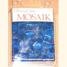 TIFFANY Glas Mosaik 1x1cm TRANSPARENT CAPRIBLAU T63