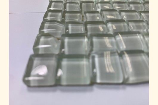 Soft Glas Mosaik OPUS 1-1,5cm WEIß Netz 10x10 ~110g Y-900-99