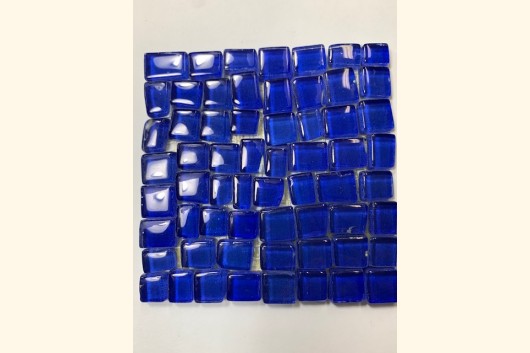 Soft Glas Mosaik OPUS 1-1,5cm D-BLAU Netz 10x10 ~110g Y-932-99