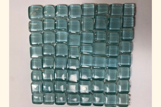 Soft Glas Mosaik OPUS 1-1,5cm H-BLAU Netz 10x10 ~110g Y-955D-99