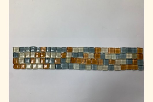 Mosaik 1-1,5cm MIX WEIß BLAU BRAUN Bordüre 5x30 ~170g Y-Diser66