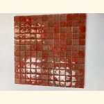 Soft Glas Mosaik Bubble ROT 25x25mm Netz 30x30cm ~1880g Y-Elegan