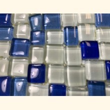 Soft Glas 1-1,5cm MIX WEIß BLAU D-BLAU Bordüre 9x30 ~220g Y-Eq33