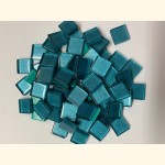 1,5x1,5cm Soft Glas METALLIC TÜRKIS Mosaik ~200g ~ 95Stk 3257