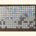 2,5x2,5 EZARRI Mosaik IRIDIUM WEIß SILBER 31x49,5cm X-Stone