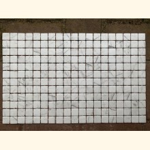 2,5x2,5 EZARRI Mosaik MATT WEIß marmoriert 31x49,5cm X-Carrara