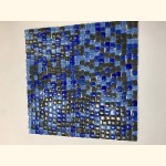 Soft Glas Mosaik OPUS 1-1,5 MIX BLAU GRAU 30x30 ~930g Y-Midnig11