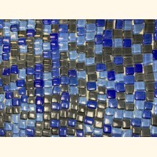 Soft Glas Mosaik OPUS 1-1,5 MIX BLAU GRAU 30x30 ~930g Y-Midnig11