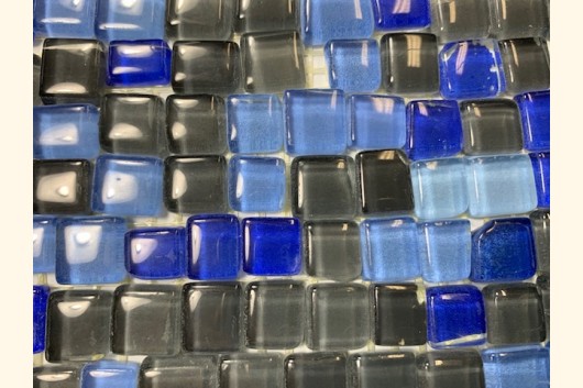 Glas Mosaik 1-1,5cm MIX BLAU GRAU Bordüre 9x30 ~220g Y-Midnigh33