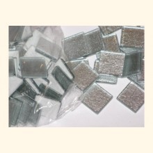 2x2 Soft Glas METALLIC SILBER Mosaik ~1000g ~ 204 Stk 3691
