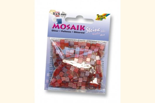 Kunstharz Mosaik GLITTER 5x5mm MIX PINK 61101