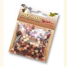 Kunstharz Mosaik MARMORIERT 5x5mm MIX ROT 62101