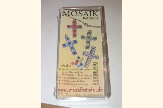 Mosaik Schmuck Bausatz Kreuz mit Mosaiksteinen B2001