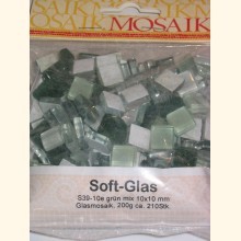 1x1 Soft Glas grünmix 210 Stk Mosaiksteine S39-10e