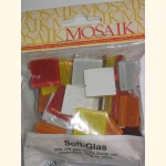 2x2 Soft Glas gelb-rot mix 55 Stk Mosaiksteine S59-20e