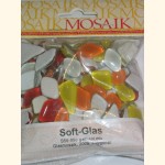 Soft Glas Polygonal gelb-rotmix 200g Mosaiksteine S59-99e