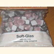 Soft Glas Polygonal ROSA 200g Mosaiksteine S60-99e