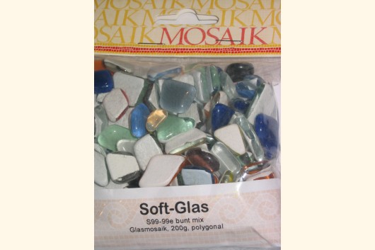 Soft Glas Polygonal buntmix 200g Mosaik S99-99e
