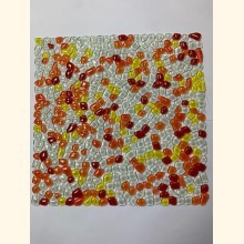Glas Mosaik MIX WEIß ROT GELB ORANGE Netz 30x30 ~750g Y-Napo30