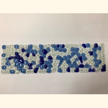 Glas Mosaik Bordüre MIX WEIß BLAU Netz 33x9 ~220g Y-Rimini33x9