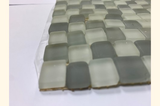 Glas Mosaik MATT 1-1,5 MIX WEIß GRAU 30x30 ~930g Y-S-RV37-11