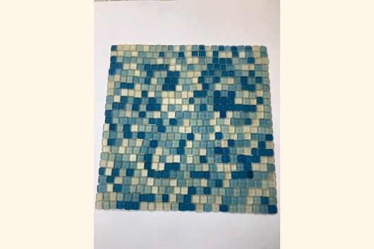 Soft Glas Mosaik MATT 1-1,5 MIX BLAU WEIß 30x30 ~930g Y-S-Trie11