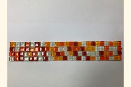 Mosaik 1-1,5cm MIX WEIß ROT ORANGE Bordüre 5x30 ~170g YSuns66