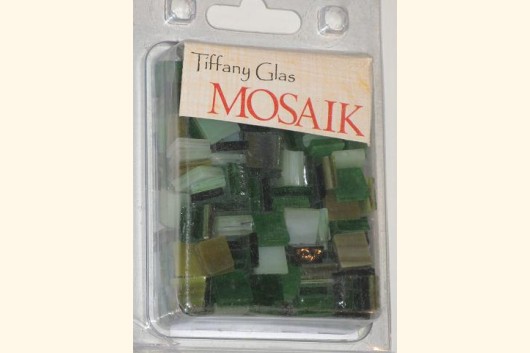 TIFFANY Glas Mosaik 1x1cm GRÜN-MIX T139-10e