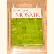 TIFFANY Glas Mosaik 1x1cm TRANSPARENT ZITRONE gelb T41