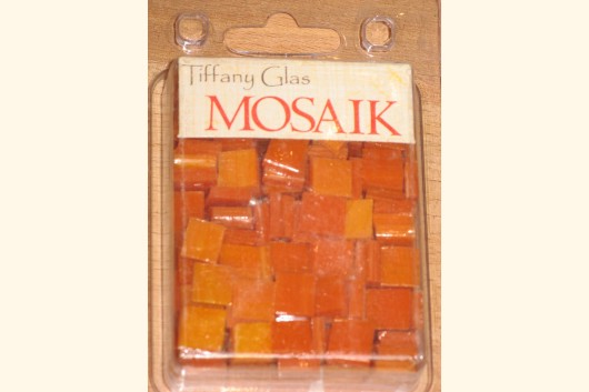 TIFFANY Glas Mosaik 1x1cm MANGO orange T68