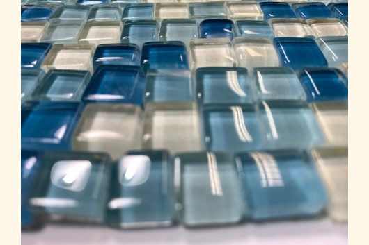 Soft Glas Mosaik OPUS 1-1,5 MIX WEIß BLAU 30x30 ~930g Y-Zenit11