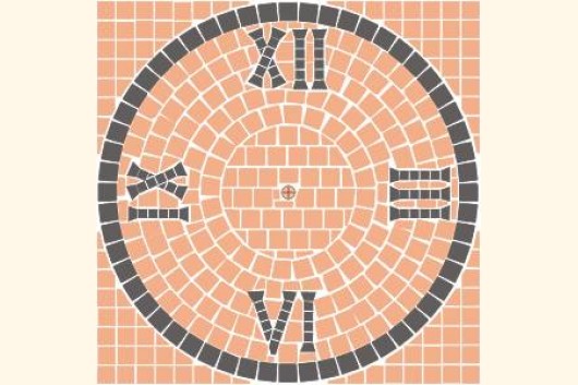 Mosaik Vorlage UHR I 20x20 cm incl. Kohlepapier V1312