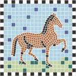 Mosaik Vorlage PFERD II 20x20cm incl. Kohlepapier V1313